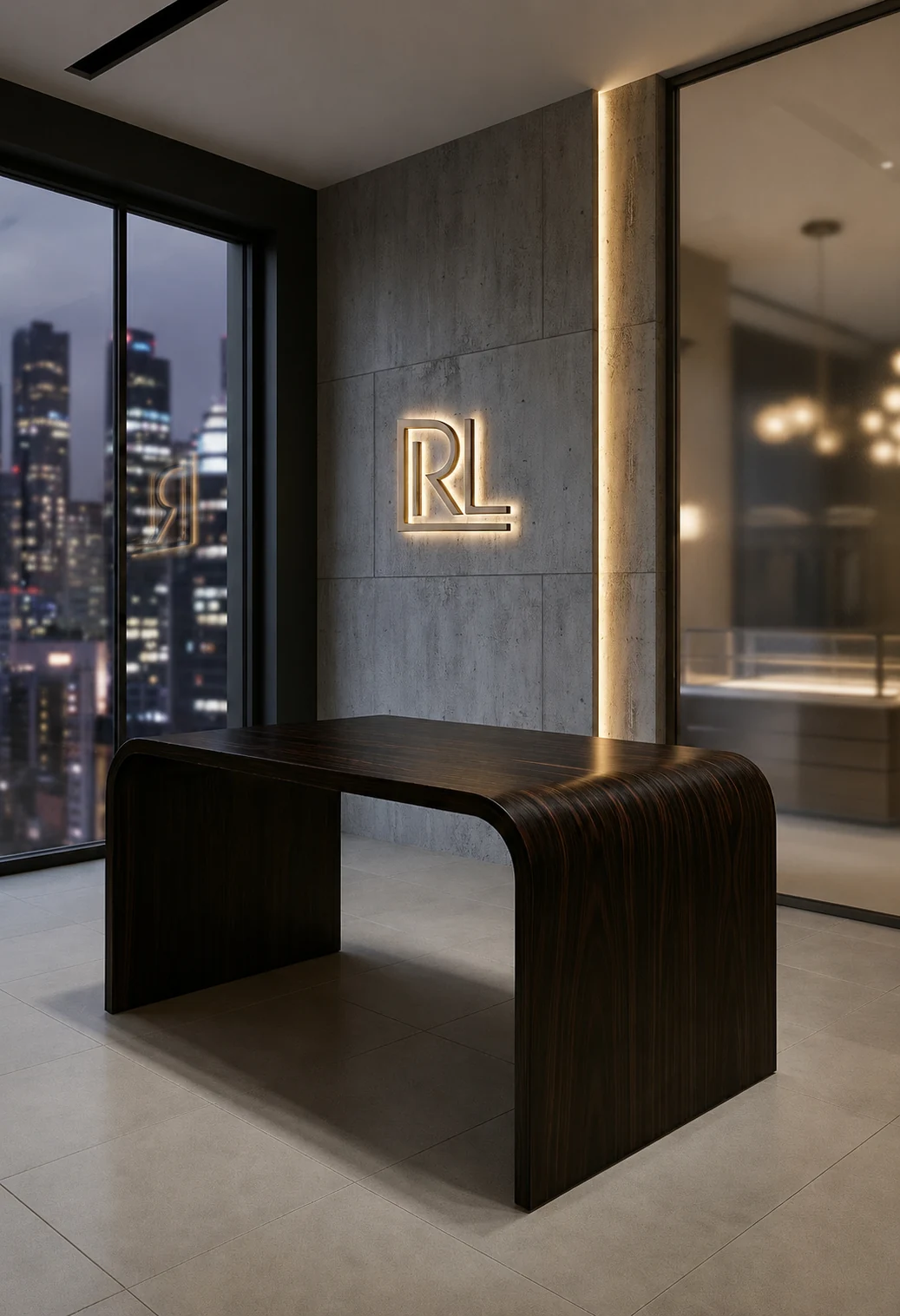 Waterfall Desk – autorski mebel premium RL Concept z drewnianym wykończeniem